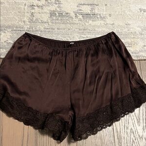 Intimissimi Brown Silk Lace Shorts